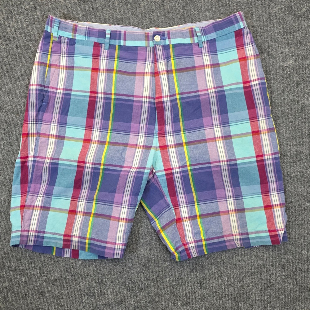 Ralph Lauren Shorts Men 40 Tall Multicolor India Madras Plaid Cotton Linen Blend